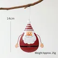 Retro metal Santa Claus ornament in drop shape with red stripes and hanging string, 14cm - Santa Pendant (Single Sided)