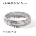 Bracciale rigido argento vintage con trama a serpente e indicazioni di peso e misure - Larghezza 16mm (NB-B6097-S-16mm)
