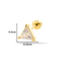 Golden stainless steel cartilage stud earring with clear triangle cubic zirconia stone - Triangle Style (0158-2#) / Gold Yellow