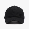 Distressed black cotton baseball cap with vintage frayed holes and worn-out finish - Adjustable / Black