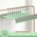 Premium stainless steel non-slip pants hanger with clips in misty rain green finish - Light Green