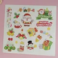 Cartoon Christmas stickers set with Santa, reindeer and tree motifs, 6.5cm x 4.5cm size - Christmas Stickers