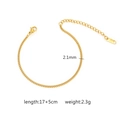Detail of 2.1mm gold wheat chain bracelet showing lobster clasp and 17+5cm length - Minimalist Fine Chain Style (HW-19 Gold Color)