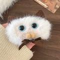 Simpatica molletta per capelli in peluche gatto siamese bianco e marrone con fiocco - Forma di Gatto Siamese (Bianco) / Fermaglio BB Bianco
