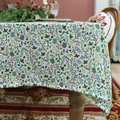 Christmas tablecloth with pine branches and red berries pattern on white background - 140*100 / Light Green