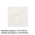 White square unicorn silicone mold for cake and soap making, dimensions 7.2x7.5cm - Unicorn Full Body Style (3#15-656) / Gray