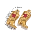 Goldene Cowboystiefel-Anhänger mit roten Sternen, 20,5x13mm, Edelstahl-Schmuckzubehör - Roter Stern Stiefel / Rot