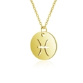 18k gold plated stainless steel Pisces zodiac pendant necklace on white background - Pisces / Gold