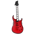 Red and white guitar enamel pin made of zinc alloy with butterfly clasp back - Red and White Guitar Shape (XZ6755)