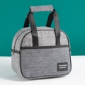 Borsa termica grigio-nera in tessuto cationico con manici imbottiti e cerniera - Grigio