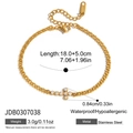 Dettaglio di un bracciale a croce in acciaio inossidabile con zirconi bianchi e chiusura - Stile Zircone con Ciondolo a Croce (JDB0307038)