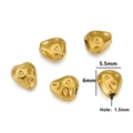 Irregular golden stainless steel spacer beads 5.5x6mm with 1.5mm hole for DIY jewelry - Style C / Gold