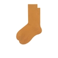 Klassische Waden-Baumwollsocken in lebhaftem Senfgelb mit fein gerippten Bündchen - Orangenschale