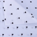 Translucent tissue paper for flower wrapping with black heart patterns and soft texture - White Base Black Heart (28 Sheets/Pack)