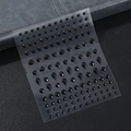 Self-adhesive black rhinestone stickers in round and teardrop shapes for eye and nail art - MX-44 Black Teardrop Round