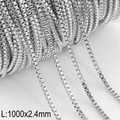 Silver 2.4mm stainless steel Venetian box chain on a spool for DIY jewelry making - Silver 2.4mm Box Venetian Chain (KLJ8667-Z)