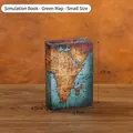 Scatola decorativa a forma di libro mappa del mondo verde vintage 19x13x4,5 cm - Mappa Verde B-Piccolo
