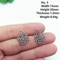 Close-up of snowflake alloy pendant with dimensions 15x20mm for DIY jewelry making - 3# Snowflake Shape