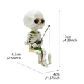 Dimensioni statuetta scheletro che pesca: 11 cm altezza, 6,5 cm lunghezza e 4 cm larghezza - Scheletro da pesca