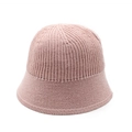 Sombrero de pescador de punto rosa para mujer con diseño acanalado y ala rígida - M (56-58cm) / Rosa