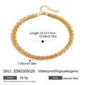 Collana multifilo in acciaio inossidabile dorato a maglia cubana impermeabile - Collana a Catena Cubana Multistrato Oro (JDN0305029)