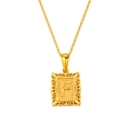 Collier en acier inoxydable plaqué or 18K avec pendentif lettre F carré ajouré - Lettre F (SP598G-F)