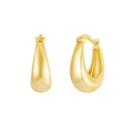 Polished gold U-shaped chunky hoop earrings for women with minimalist S925 silver needles - Gold / Water Drop