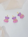 Pendentifs ours mignons en résine avec dégradé violet-rose et nœuds dorés - Dégradé Violet
