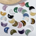 Polished moon-shaped natural crystals in various gemstones for home decor and DIY crafts - Single Moon / 2cm / Mixed Moon Shapes