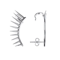 Orecchino a morsetto con ala in argento e ago s925 con design stile punk - Argento