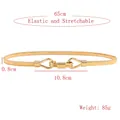Elegante cintura elastica in metallo dorato, circonferenza 65cm con fibbia a incastro - 471 Stile fibbia a incastro a doppio gancio / 471 Oro