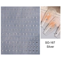 Adesivi per unghie 3D a stella argento SO-167 con motivi a stella a quattro punte lucidi - SO-167 Argento