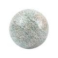 Polished round natural Amazonite gemstone sphere with green and white mineral textures - 40mm / Amazonite