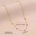 Goldene Edelstahl Halskette mit Herzanhänger und Zirkonia auf einer feinen Perlenkette - 0.8cm Herz mit Zirkonia Perlenketten-Stil (2#)