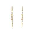 Luxurious gold star and moon tassel drop earrings with sparkling cubic zirconia crystals - Gold - Star Moon Cone