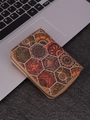 Bohemian cork wallet with colorful mandala geometric print and gold zipper closure - Short Style G / Short Zipper