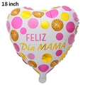 18 inch white heart-shaped foil balloon with pink and gold dots for Spanish Mother's Day - Spanish Mother's Day #Gold Polka Dots