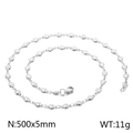 Silver stainless steel heart link chain necklace, 500x5mm size with lobster clasp - Steel Silver (KN18054-Z)