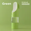 Portable pet water and food dispenser for dogs in grass green and white finish - Green and White Water & Food Style / With Rabbit Ear Decoration