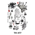 Waterproof temporary tattoo sheet with black and red dark fantasy designs TH-477 - Th-477 / 210*148mm