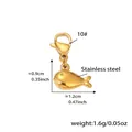 Ciondolo balena dorata in acciaio inossidabile per collane e bracciali con chiusura - Ciondoli Pesciolino Dorati (2 pezzi)