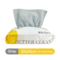 Absorbent grey microfiber cleaning cloth in 20-sheet pop-up dispenser pack - Bag of 20 Sheets (20x20cm) / Gray