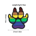 Spilla in smalto a zampa di animale arcobaleno con dimensioni 30mm altezza e 27mm larghezza - Stile Impronta di Zampa Arcobaleno (XZ1190)