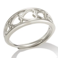 Silver stainless steel open ring featuring a minimalist hollow heart-shaped design - B Style Steel Color