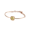 Bracciale geometrico oro rosa con zircone giallo quadrato e catena regolabile fine - Stile Giallo Acceso (KB120145-KHY)