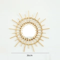 Handgefertigter 36cm Nordischer Sonnenstrahl Wandspiegel mit natürlichem Korbgeflecht - 36cm / Weidengeflecht Schminkspiegel Modell O
