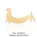 Golden dachshund stainless steel pendant 23x48mm for DIY jewelry making accessories - Gold Dachshund (5Pcs/Pack)