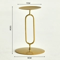 Nordic matte gold metal candle holder variant with 13cm height and 7cm tray diameter - Medium / Gold