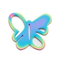 Rainbow butterfly stainless steel pendant with hollow design for jewelry making - Rainbow Solid Butterfly Style (KLJ3027-Z)