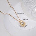 Collana in acciaio al titanio dorato con ciondolo a goccia e zircone a cuore - goccia / Goccia d'Acqua Oro